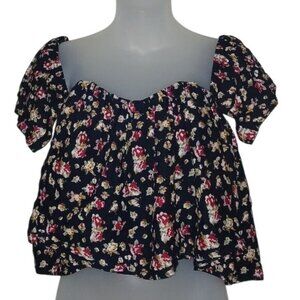 Stone Cold Fox Black Floral Bustier Crop Top